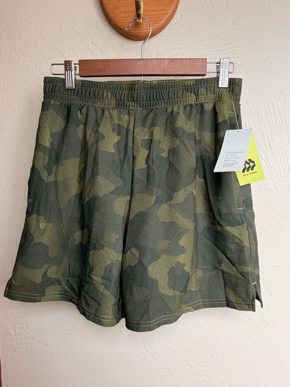 BRAND NEW- all in motion Olive Camo Athletic Shorts
